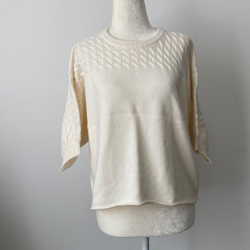 Lou & Grey Short Sleeve Knit Top in Fluffy Marshmallow
